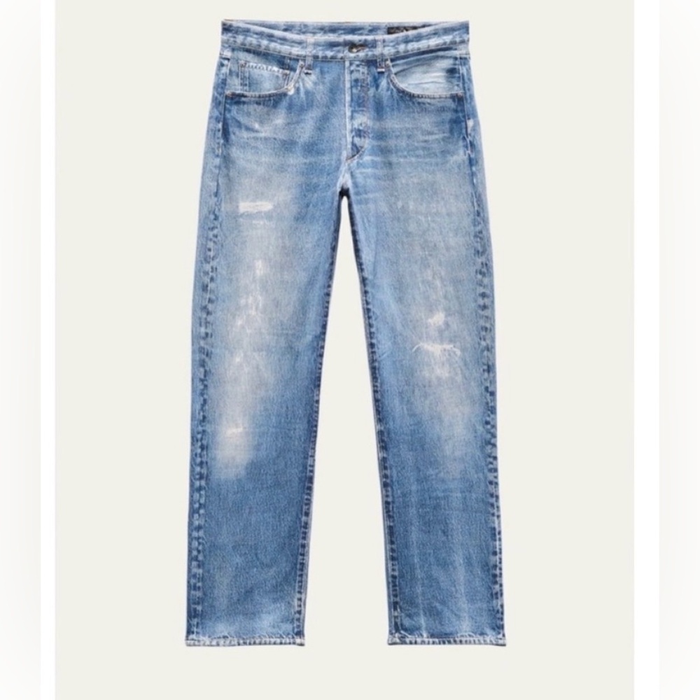 Rag n Bone Men's Fit 4 Miramar Jeans Greenwood denim Sz 30 straight distressed - Picture 2 of 6